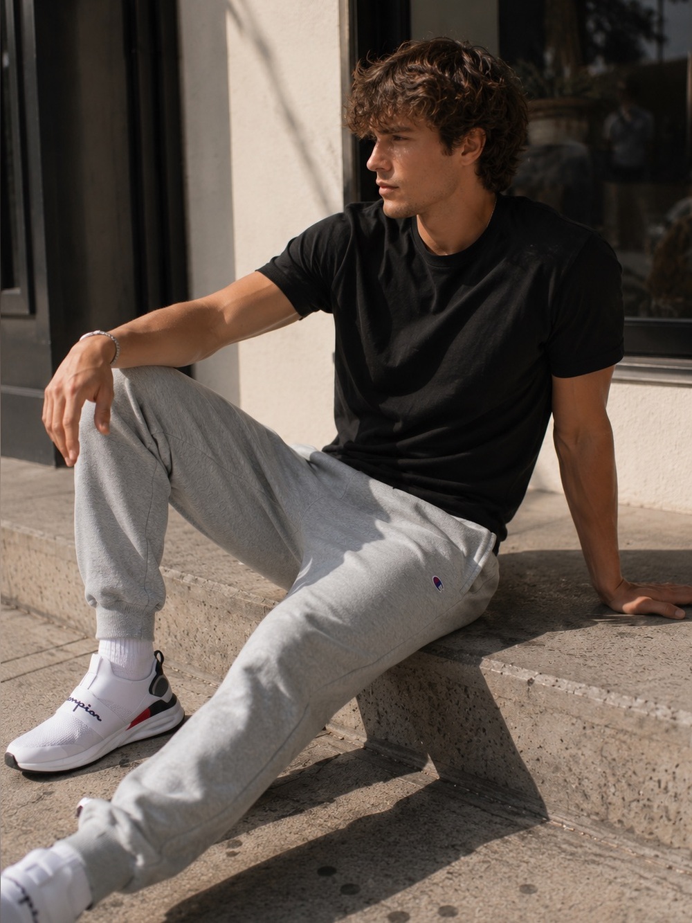 Champion Powerblend Fleece Joggers Gray S